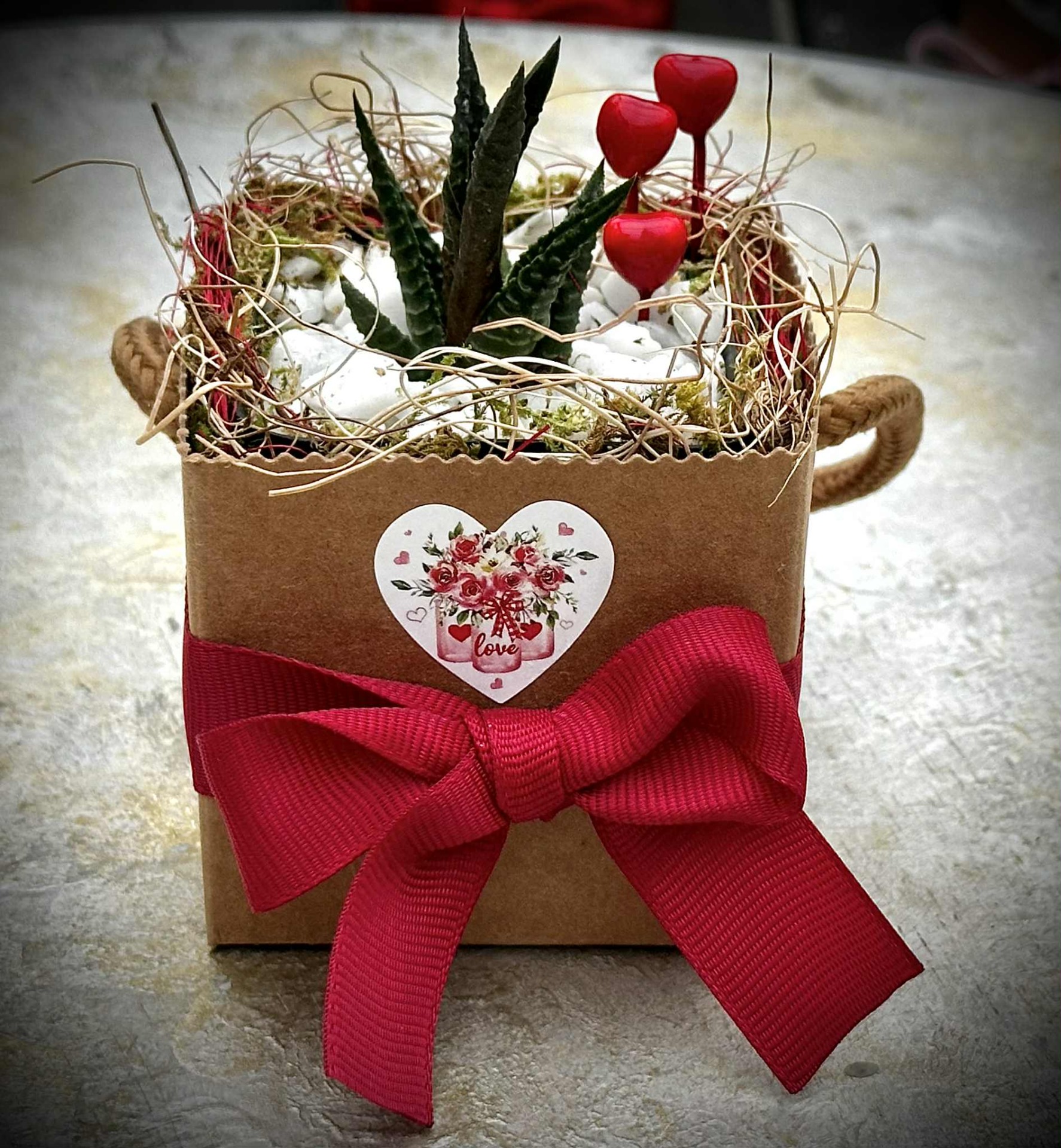 "Pici Szívem" élő pozsgás doboz 3 1